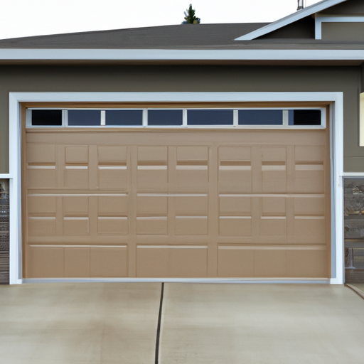 Insulated sectional garage door on a Lynnwood, WA home showing weatherstripping and a tight bottom seal